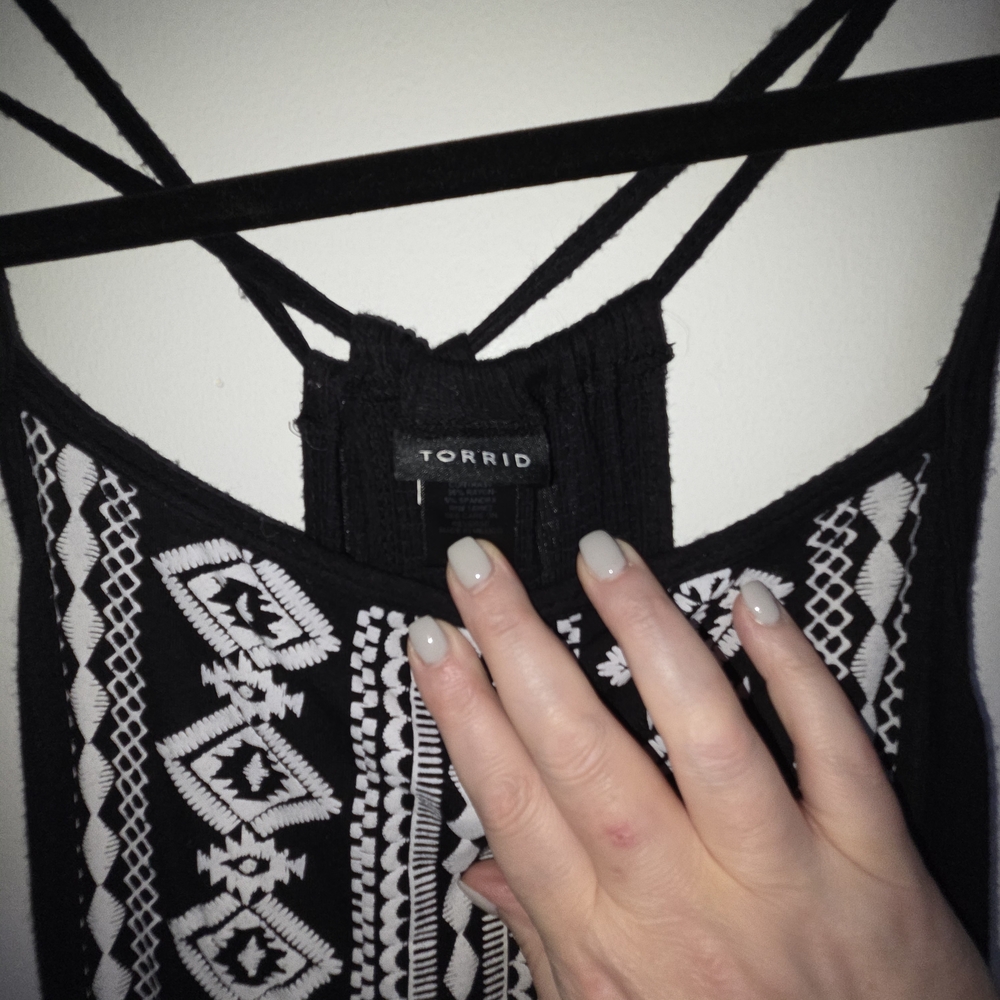 Torrid Black and White Patterned Camisole
